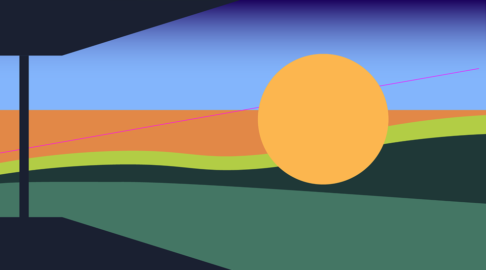 Alternate sunrise graphic with porch silhouette on left